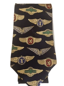 Vintage Tommy Hilfiger Mens Tie Wings Emblem Tie 100% Imported Silk Made in USA - Picture 1 of 5