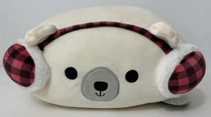 NEW Squishmallows Stackables Brooke the Polar Bear Plaid Earmuffs 12” Plush Toy - Picture 1 of 5
