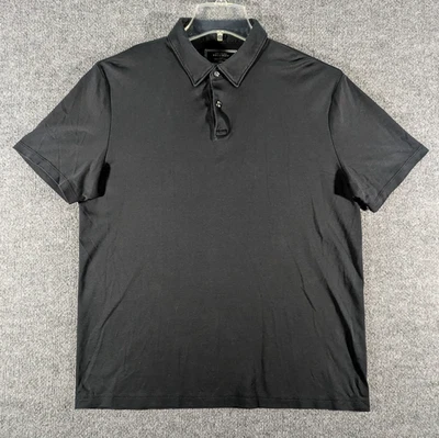 Camisa Polo Charles Tyrwhitt Para Hombre Grande Negra Manga Corta Elastizada Informal Foto 1 de 4