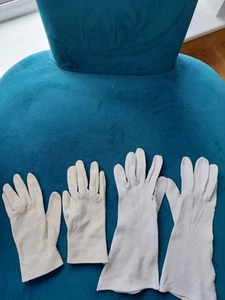 2 Pairs Vintage Womens Gloves Size 6 White And Cream - Picture 1 of 9