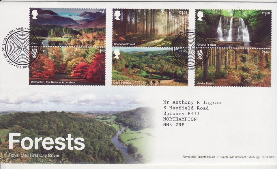 GB Stamps First Day Cover Forests, trees, nature, Sherwood, Kielder SHS 2019 - Image 1 of 1