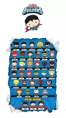 COLES Super Hero Builders DC Collect Card Pick Choose CHEAPEST-FREE POST 23/9/23 • 1.95$