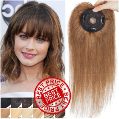 Actualización 150% Remy Cabello Humano Toupee Mono Topper Brazalete Clip en Pieza para el Pelo Mujeres EE. UU. Foto 1 de 4