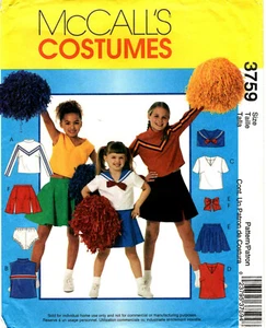 McCalls 3759 Girls Cheerleader Costumes Sewing Pattern Size 12 14 16 - Picture 1 of 2