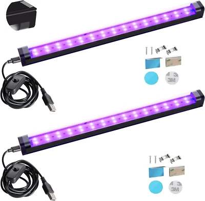 10W 1Ft LED Black Light Bar UV Strip Lights for Tapestry and Posters - 2 Pack - Image 1 of 4