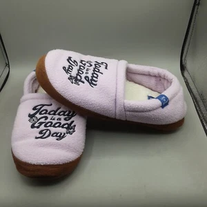 Life Is Good Slippers Women's 9M Purple Lilac Fleece Graphic A51 - Picture 1 of 12