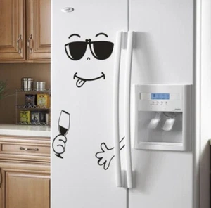 Funny Face Vinyl Decal Refrigerator Decal Wall Decal Sticker For Home/Business - Picture 1 of 2