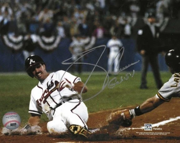 Foto autografiada de 8x10 SID BREAM de los Bravos de Atlanta con boleto de espectáculo Foto 1 de 1