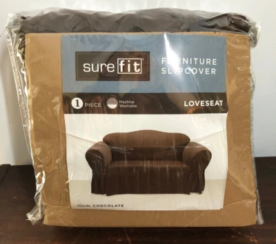 Funda Surefit Loveseat Gamuza Chocolate Una Pieza Foto 1 de 2