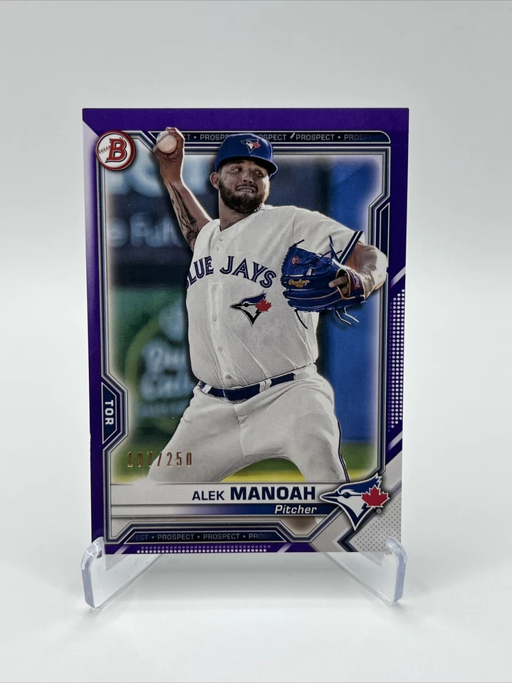 2021 Bowman Prospects Alek Manoah Purple Parallel SP  107/250 Toronto Blue Jays - Image 1 of 1