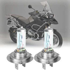 Pair H7 Halogen Headlight Bulbs For BMW R1200GS 2004-2017 R1200RT 2006-2016 - Picture 1 of 10