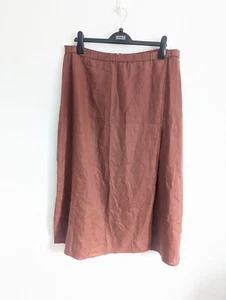 Eileen Fisher Size L Dark Orange/Brown Organic Linen Skirt - Picture 1 of 10