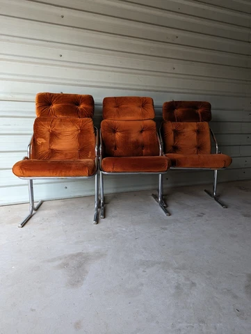 70’s Vintage Mid-Century Modern Jerry Johnson Style High Back Arcadia Chairs Cover