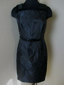 Carmen Marc Valvo Kleid schwarz Print ärmellos Perlen gefüttert Größe 4 - Bild 1 von 9