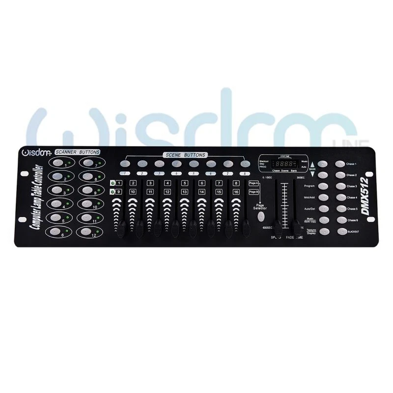 WISDOM Centralina DMX-512 Slim Leggera per Luci 192CH 8 Scene Programmabili