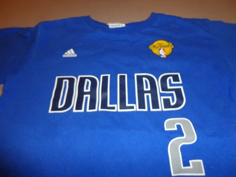Blue Dallas Mavericks #2 Jason Kidd NBA Finals T-shirt Child Size 7 Nice Adidas Cover