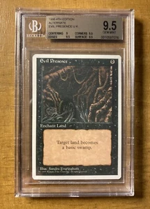MTG✨EVIL PRESENCE✨4th Edition BGS 9.5 GEM MINT Uncommon 1995 MISLABELED ! - Picture 1 of 2