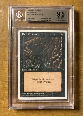MTG✨EVIL PRESENCE✨4th Edition BGS 9.5 GEM MINT Uncommon 1995 MISLABELED ! - Image 1 of 2