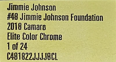 JIMMIE JOHNSON 2018 #48 LOWE'S JIMMIE JOHNSON FOUNDATION COLOR CHROME ELITE - Image 1 of 4