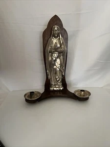 14” tall Mary Praying Statue Blessed Virgin Mary Jesus Christ Wall Candle Holder - Picture 1 of 19