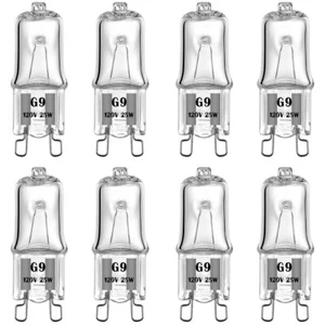 8 Pack G9 Bulbs 25W Warm White T4 Type 2 Pin Base Light Bulb 120V Fast Ship - Picture 1 of 9