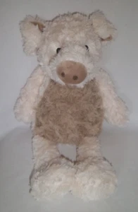 2016 UNIPAK 15" Plush PIG Piggy White Tan Taupe Brown Stuffed Animal Toy - Picture 1 of 4