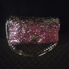 Dolce ＆ Gabbana Rare sequin bag Shoulder bag  red,silver Chain suede satin Women