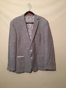 Tallia 100% Linen Blazer Men’s Size:48R ,taupe Lining Floral & Bird Print  - Picture 1 of 19