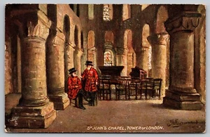 Postcard: St. John's Chapel, Tower Of London, Oilette, Raphael Tuck, Unposted - Picture 1 of 2