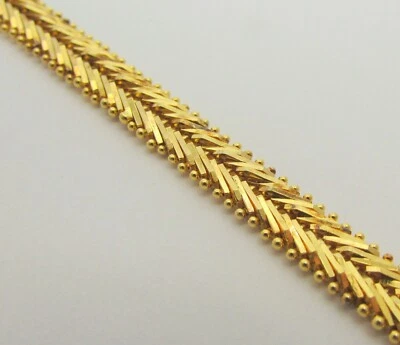 PULSERA ORO SOBRE PLATA DE LEY 925 PIN MILOR ESLABÓN TEJIDO 7.5" 12.8G Foto 1 de 2