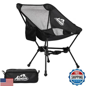 Advnture Club Portable Camping Chair with Side Pockets - Comfortable Backpack - Picture 1 of 5