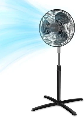 PELONIS 16" Pedestal Fan Oscillating Fan, 3-Speeds, 90° Oscillation PFS40M2ABB - Image 1 of 4