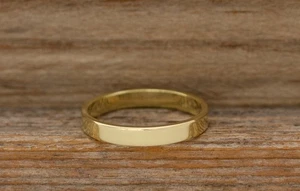 Polished Brass Band, Pure Brass Ring, Flat Unisex Men Women Jewelry Gift - Picture 1 of 7