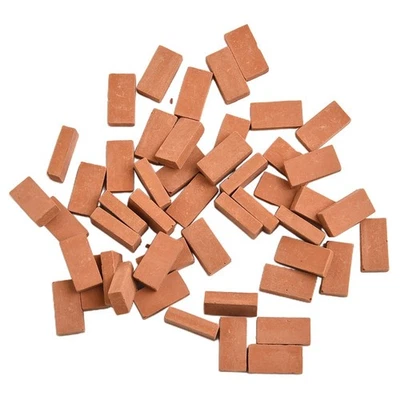 Model Brick Railway Red 20*10*5mm 50pcs For Landscaping For Sand Table Model - Image 1 of 4