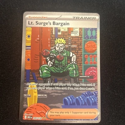 Pokemon TCG Lt. Surge's Bargain SIR Mega Evolution 185/132 - Image 1 of 2