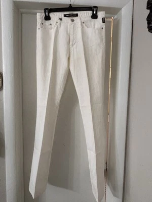 НОВЫЙ БЕЗ ЯРЛЫКОВ VERSACE ДЖИНСЫ COUTURE ДЖИНСЫ СТИЛЬ/РАЗМЕР 28/БЕЛЫЙ/РАСКЛЕШЕННЫЙ/ИТАЛИЯ - Изображение 1 из 4