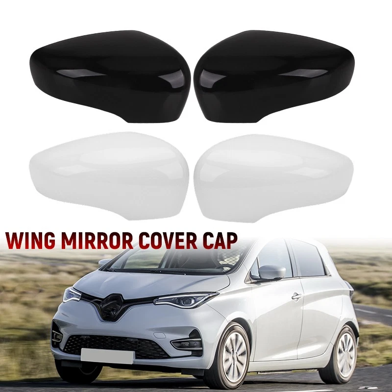 Door Wing Mirror Cover Cap Glossy Black White Left Right For Renault Clio 2012+ - Image 1 of 4