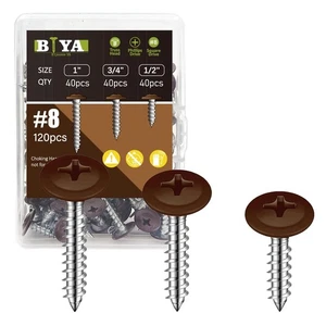 Braunkopfschrauben, #8 Holzschrauben 120 Stück Gewinde 120 Schraubenzahl,  - Bild 1 von 3