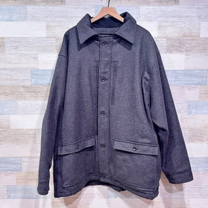 Cabelas 100% Wool Mackinaw Outdoor Hunting Jacket Charcoal Gray Mens 3XLT - Picture 1 of 9