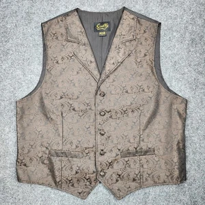 Scully Vest Mens Large Paisley Western Brocade Dress Waistcoat Vintage Inspired - Picture 1 of 8
