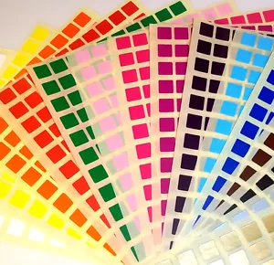 Small 10mm Square 6mm Circle Colour Code Dots Blank Price Stickers Sticky Labels - Picture 1 of 5