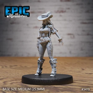 6K Resin 32mm Epic Miniatures Female Gunslinger (Medium) - Picture 1 of 2