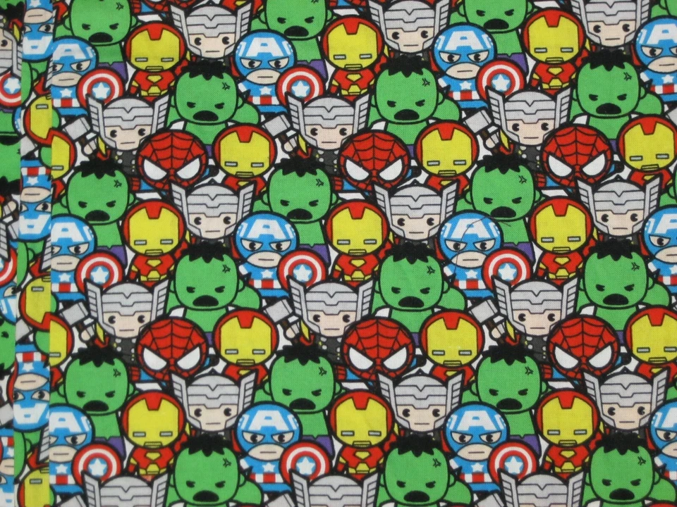 Camelot MARVEL Kawaii AVENGERS ASSEMBLE Superheros COTTON FABRIC 5+ Yards ALL - Image 1 of 3