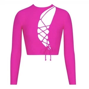 Top corto Skims con cordones manga larga fucsia XS NUEVO SIN ETIQUETAS - Imagen 1 de 6