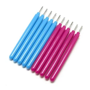 Stainless Steel & Plastic Slotted Quilling Tools Pink 10cm Pack Of 10 - Picture 1 of 1