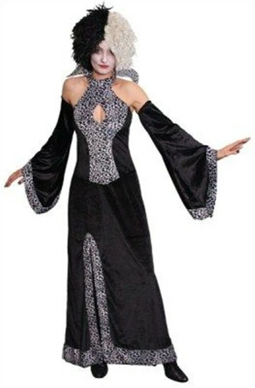 Damas Cruella De Vil Atrapa Perros Disney Villian Vestido Elegante Disfraz Foto 1 de 1