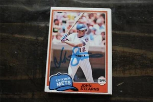 TARJETA AUTOGRAFIADA DE JOHN STEARNS FALLECIDO DE LOS METS de Nueva York - Imagen 1 de 1