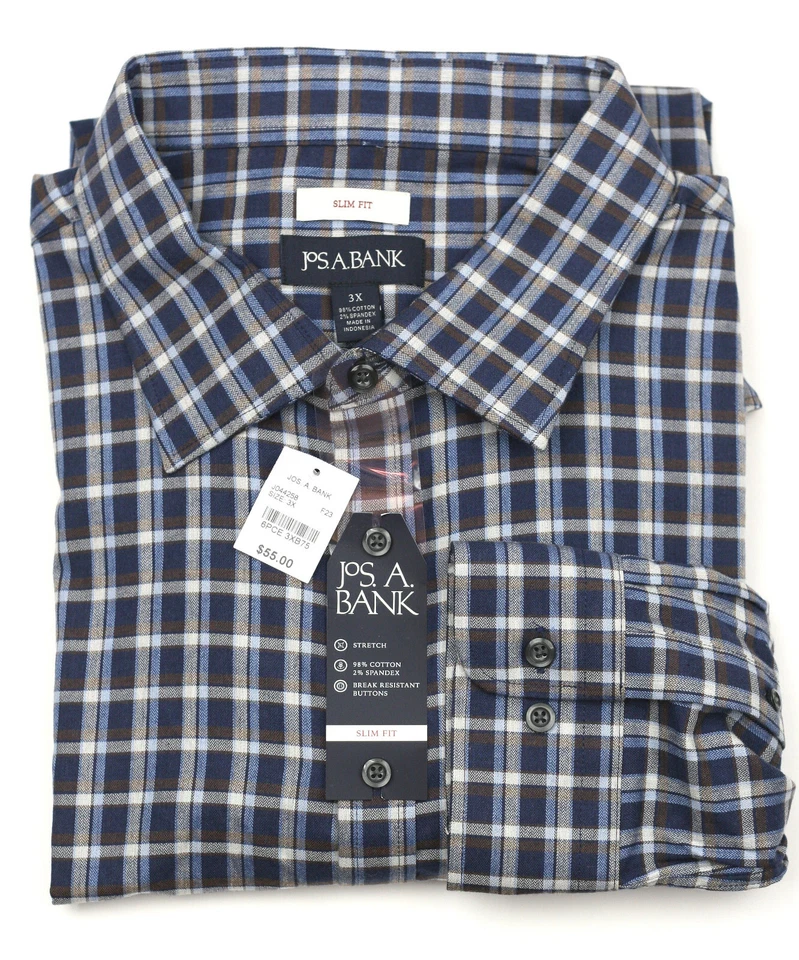 Camisa informal Jos A Bank grande y alta cuello extendido o abotonado manga larga Foto 1 de 1