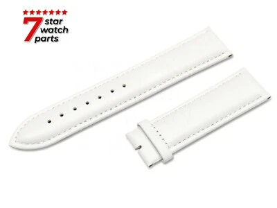 Para Reloj TISSOT BLANCO Cuero Liso Correa Plana Correa Cierre de Hebilla Foto 1 de 4