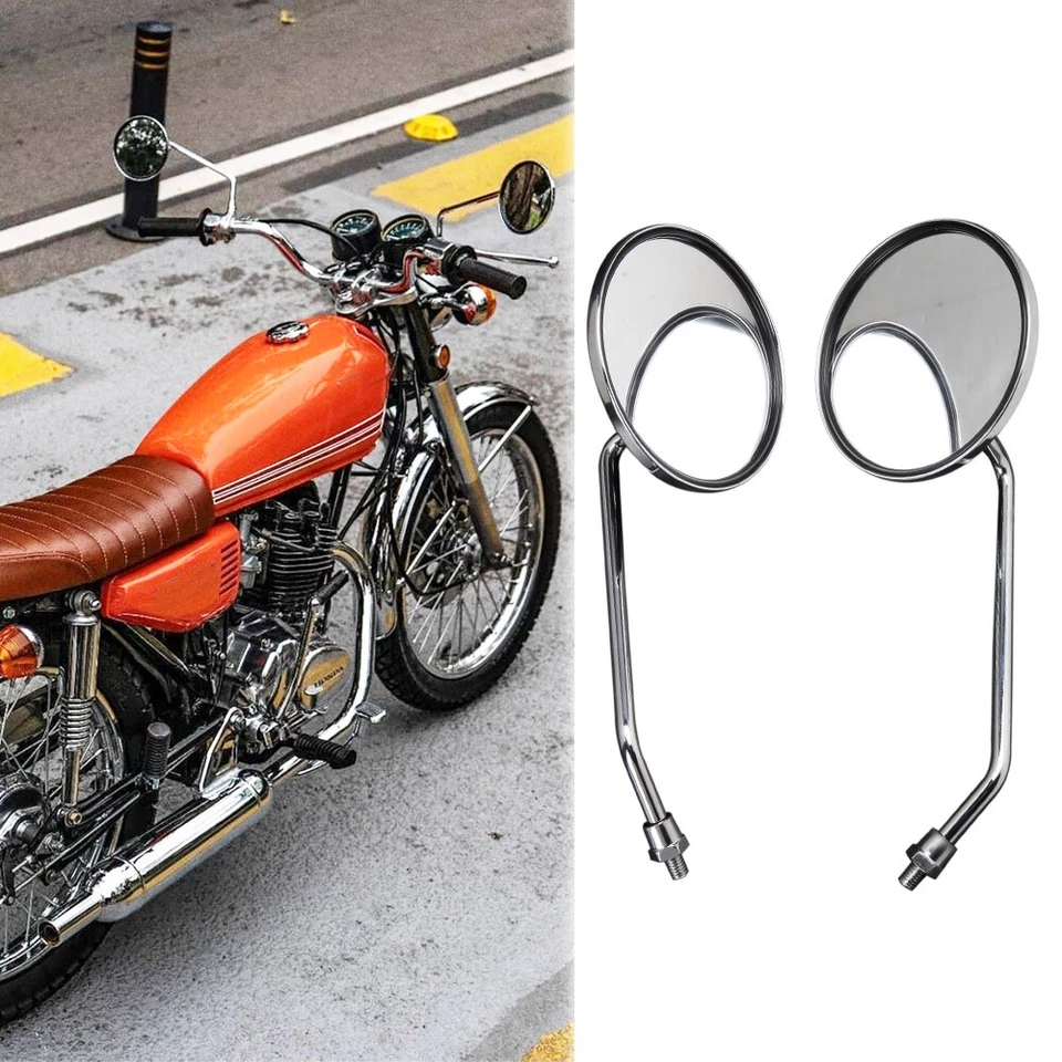 2pcs Chrome Motorcycle Long Sterm Rear View Mirrors For Honda CGL125 2015-2023 Foto 1 de 4